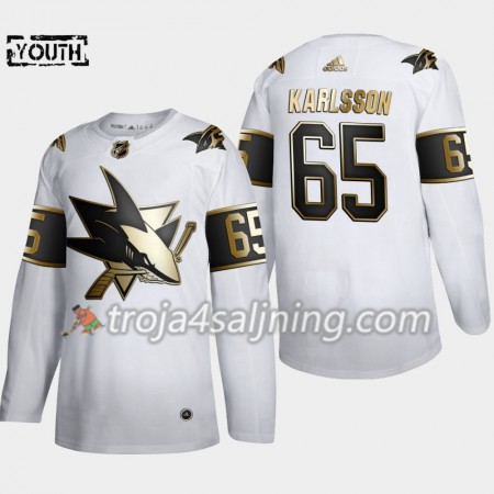 San Jose Sharks tröja Erik Karlsson 65 2019-2020 Adidas Golden Edition Vit Authentic - NHL Tröjor Barn